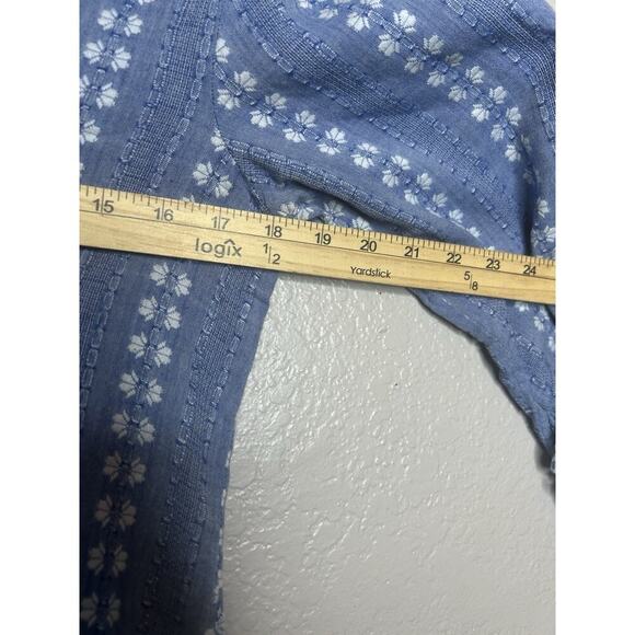Rungolee Jacqueline Blouse Blue Floral Popover Top Ruffle Embroidered Size Small - Picture 9 of 11